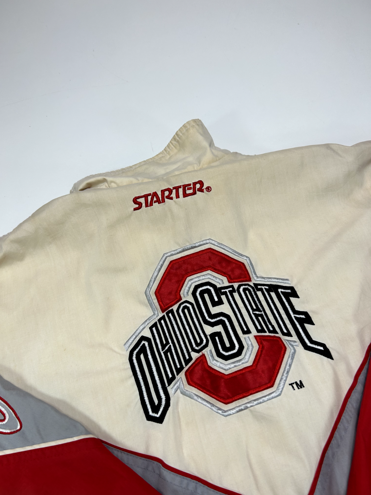 Vintage 90s Ohio State Buckeyes NCAA Nylon Windbreaker Starter Jacket Sz Medium