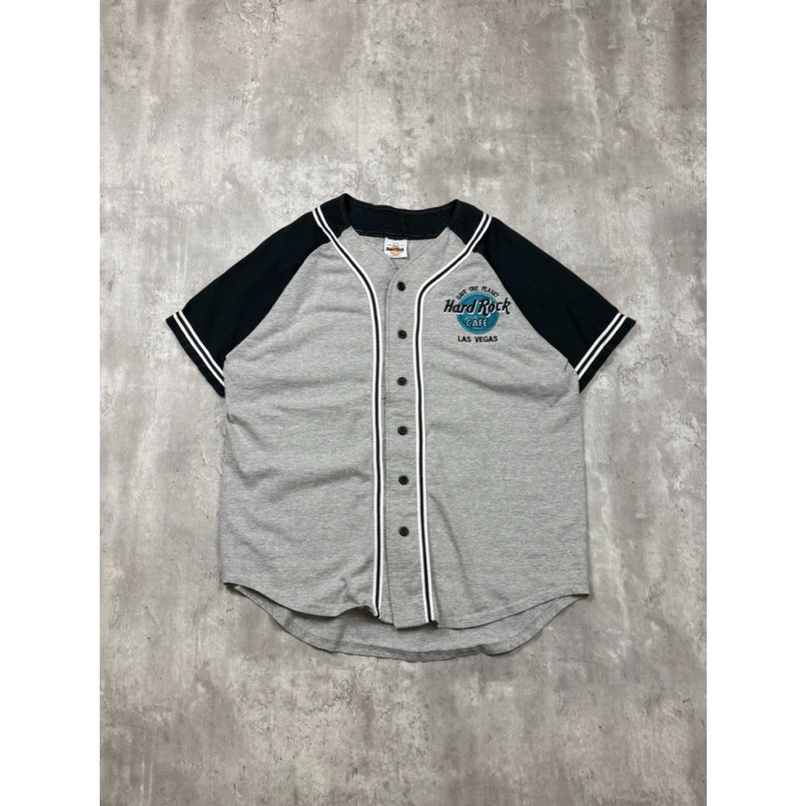 Vintage 90s Hard Rock Cafe Las Vegas Save The Planet Baseball Jersey Size Small