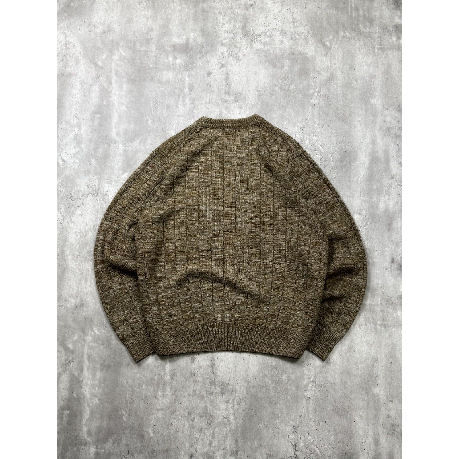 Vintage Geoffrey Beene Textured Print Pullover Knit Sweater Size Medium