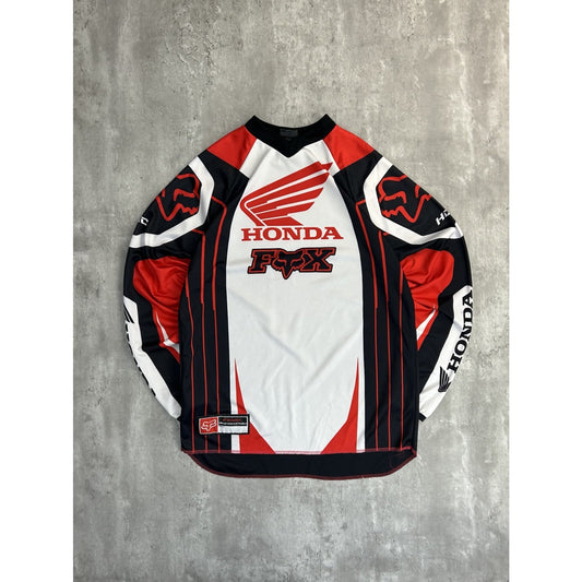 Vintage Honda Fox Racing Graphic Long Sleeve Motocross Racing Jersey Size Medium