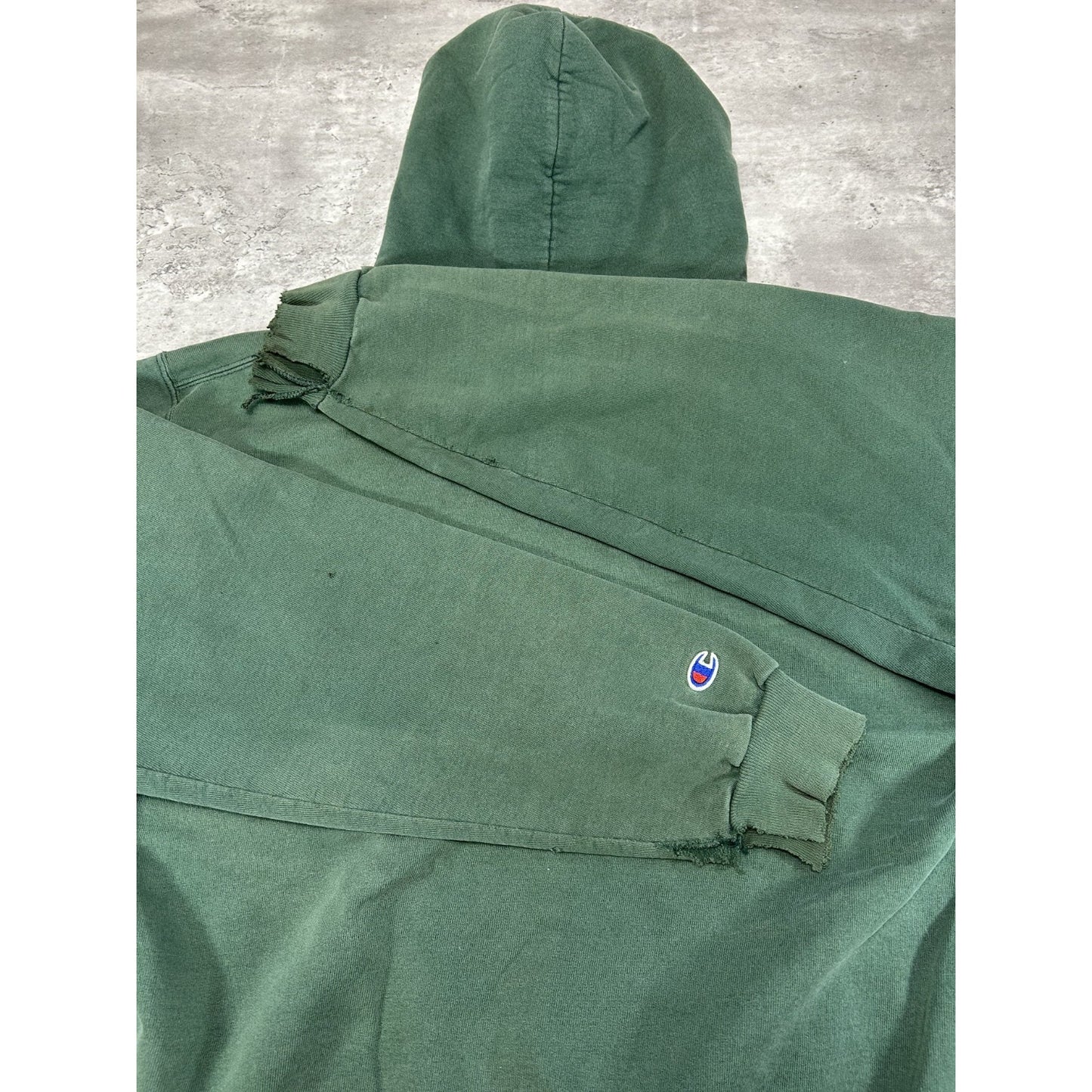 Vintage 90s Champion Embroidered Spellout Pullover Hooded Sweatshirt Size XXL