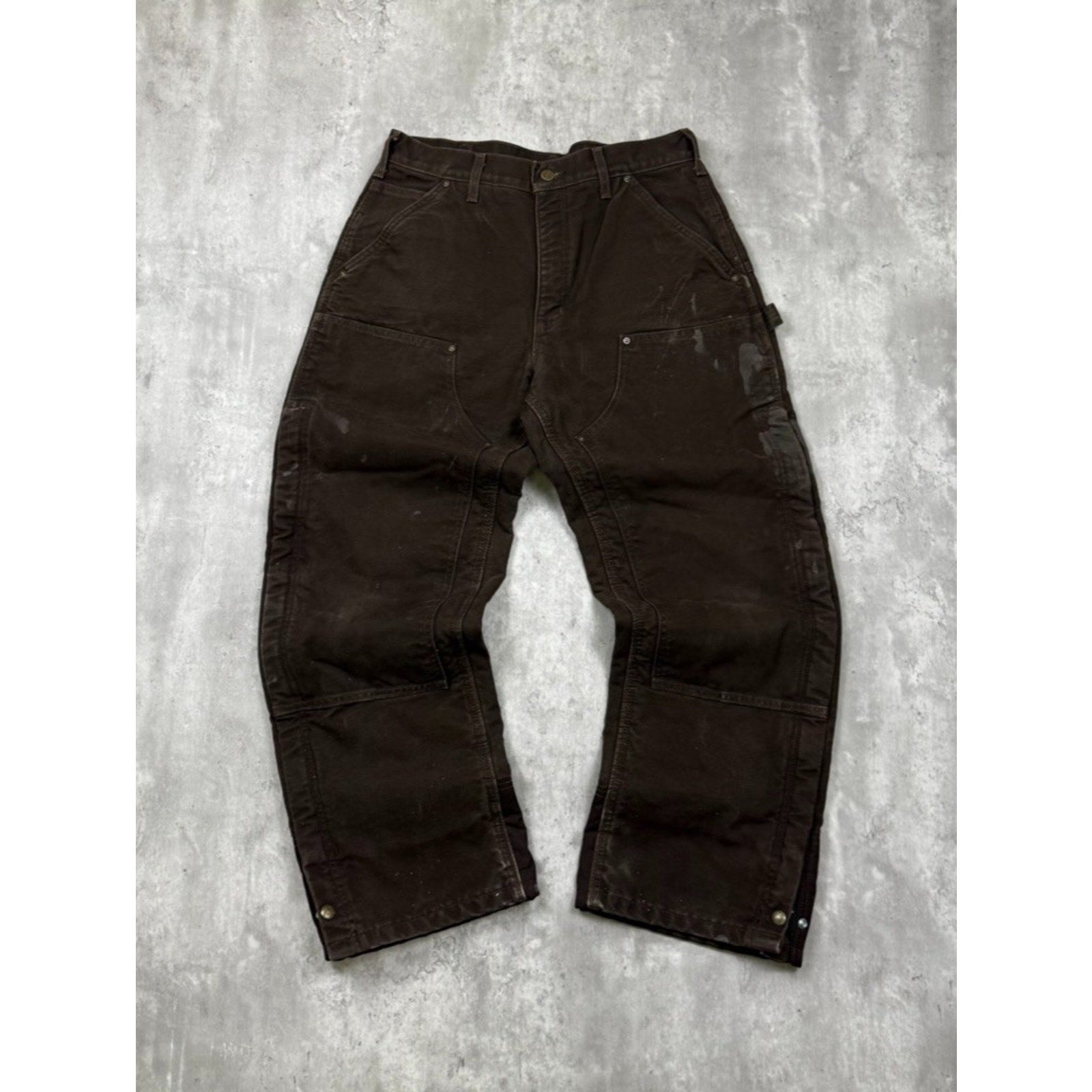 Vintage Carhartt Quilted Lined Double Knee Carpenter Workwear Pants Size 33