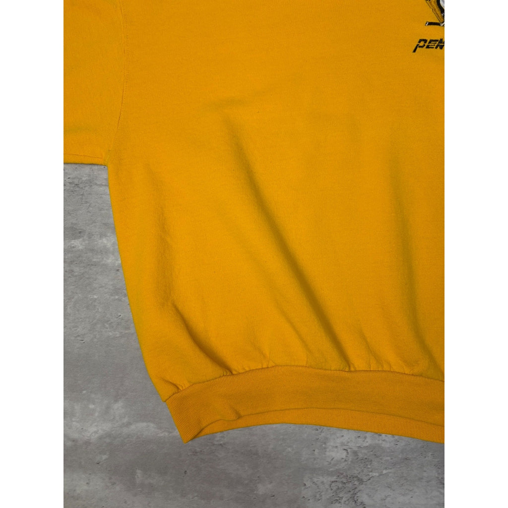 VTG 90s Pittsburgh Penguins NHL Embroidered Logo Mock Neck Sweatshirt Size XL