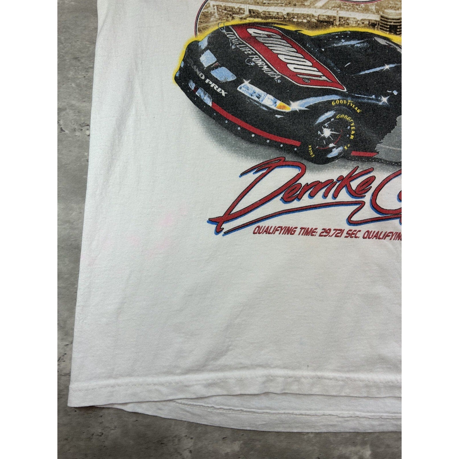 Vintage 1998 Derrike Cope #30 Nascar On The Pole Graphic T-Shirt Size XL White