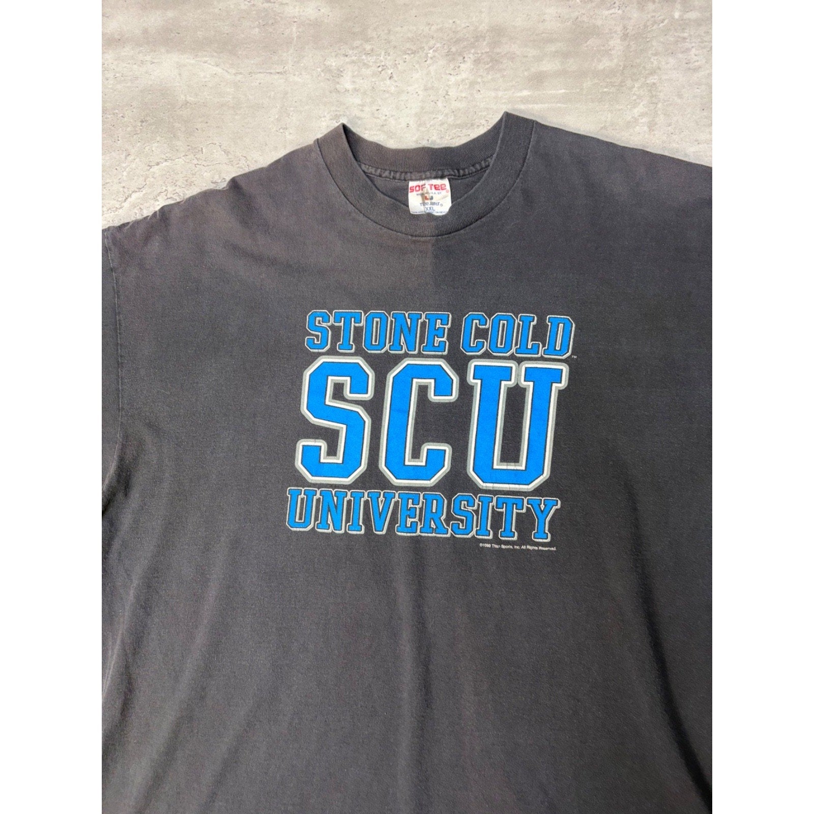 Vintage 1998 WWF Stone Cold University Wrestling Graphic T-Shirt Size 2XL