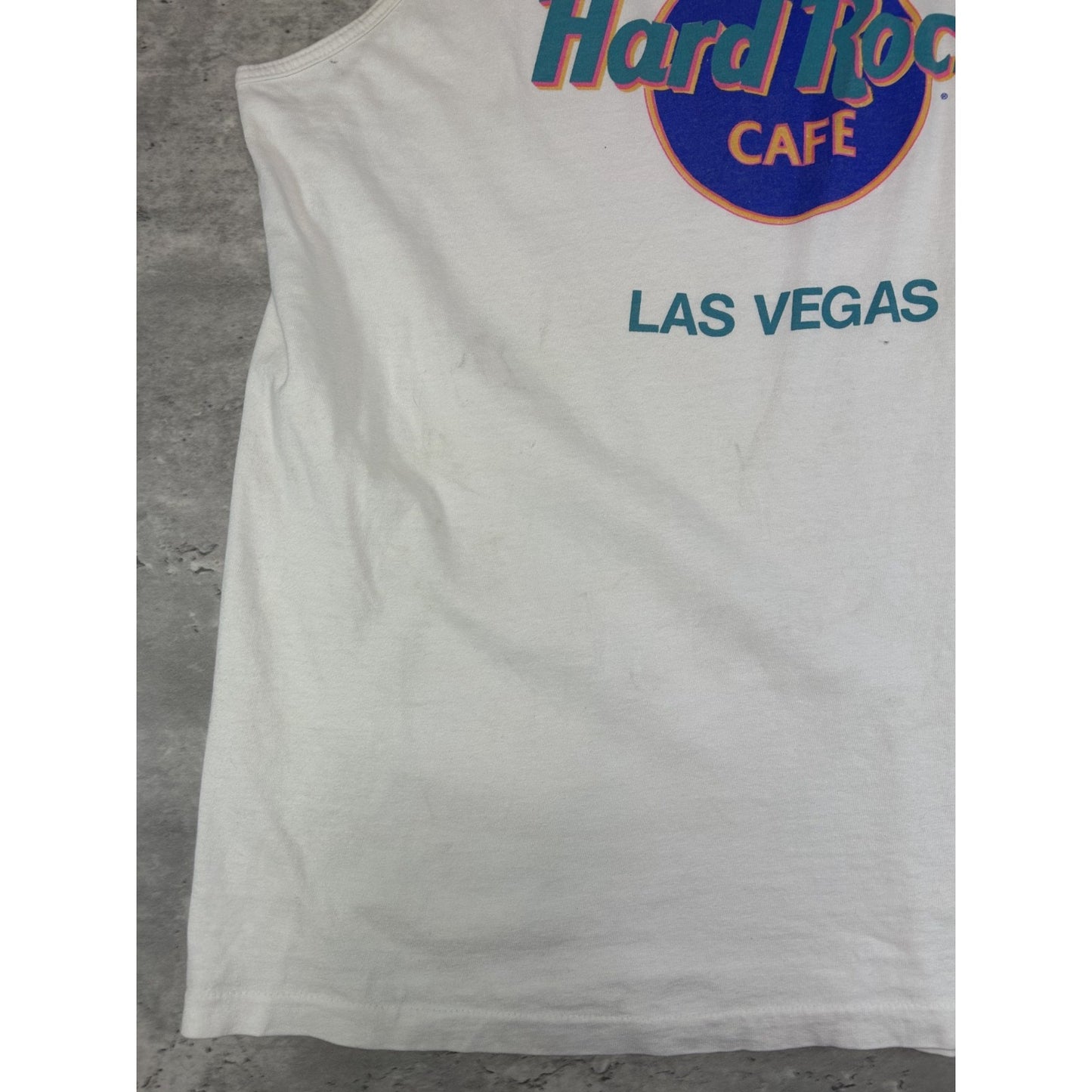 Vintage 90s Hard Rock Cafe Las Vegas Destination Sleeveless T-Shirt Size XL
