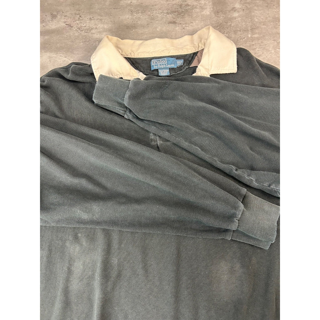 Vintage Polo Ralph Lauren Embroidered Pony Rugby Button Up Shirt Size 3XLT