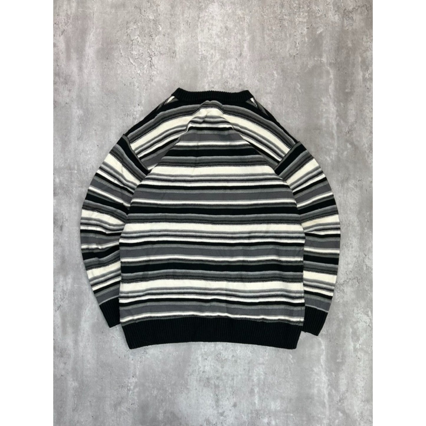 Vintage 90s 212 NYC Striped Pullover Ribbed Knit Sweater Size XL