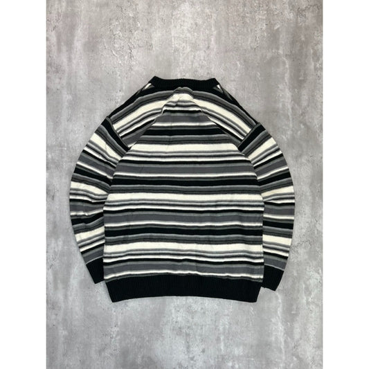 Vintage 90s 212 NYC Striped Pullover Ribbed Knit Sweater Size XL