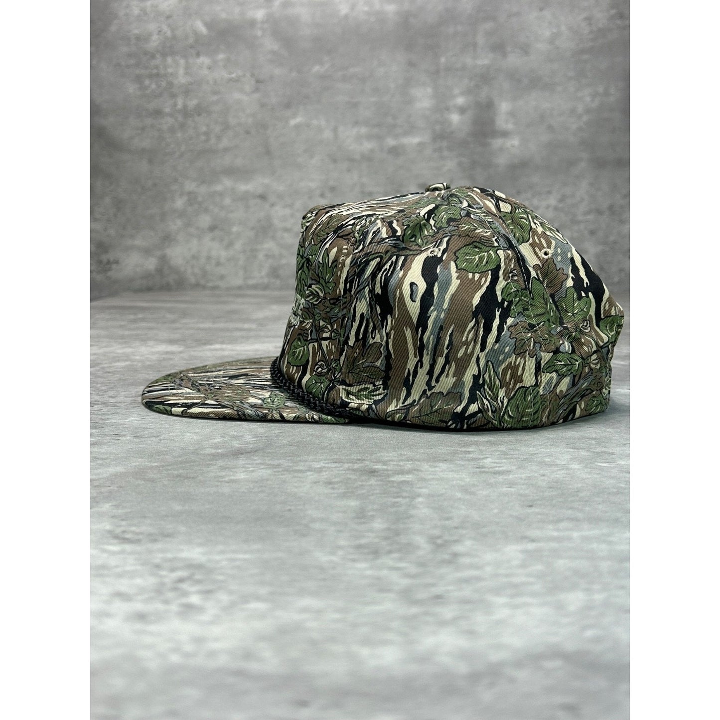 Vintage 90s Team Aggregate Embroidered Spellout Tree Camo Snapback Hat OSFA