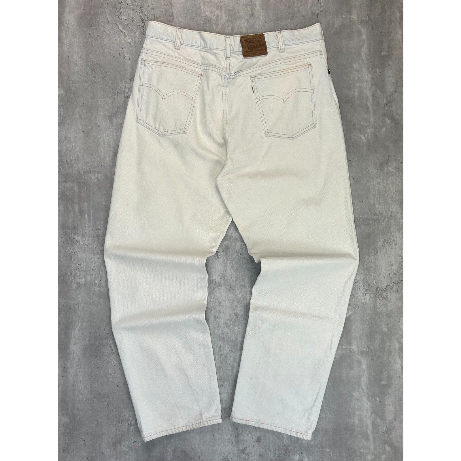 Vintage 90s Levis Red Tab 540 White Denim Pants Size 36