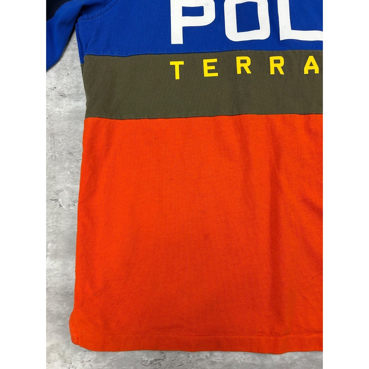 Vintage 90s Polo Country Polo Terrain Spellout 1/4 Button Rugby Shirt Size Large