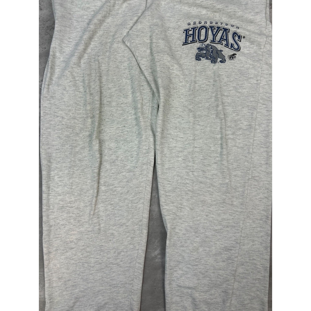 Vintage 90s Georgetown Hoyas NCAA Graphic Sweat Pants Size 2XL Gray
