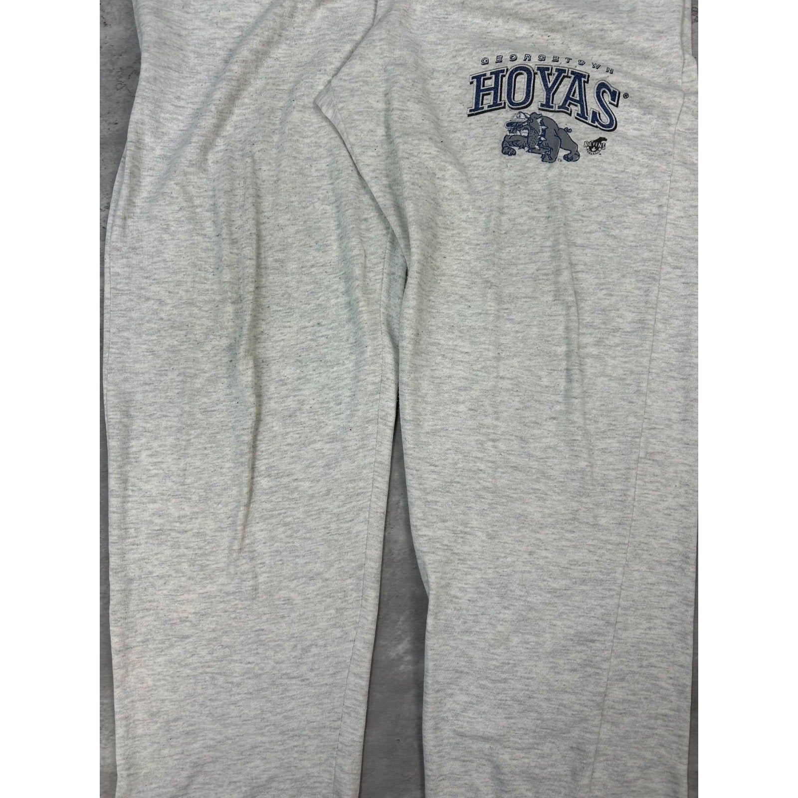 Vintage 90s Georgetown Hoyas NCAA Graphic Sweat Pants Size 2XL Gray
