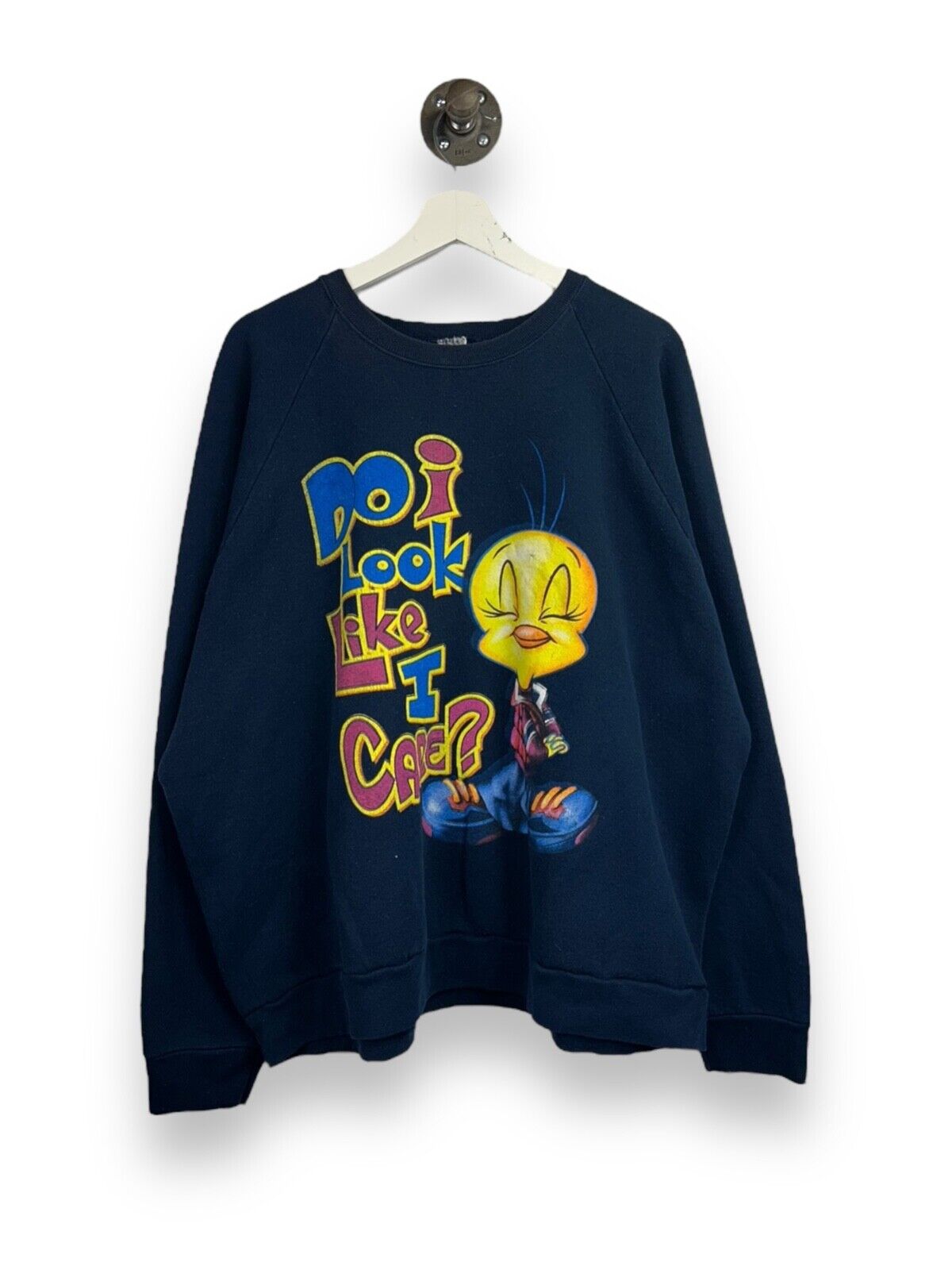 Vintage 80s/90s Looney Tunes Tweety Do I look Like I Care? Sweatshirt Sz 2XL