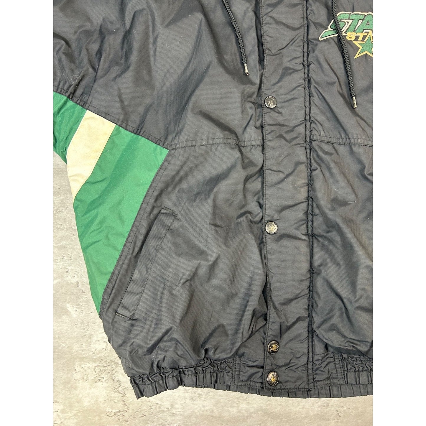 Vintage 90s Dallas Stars NHL Embroidered Insulated Starter Jacket Size Medium