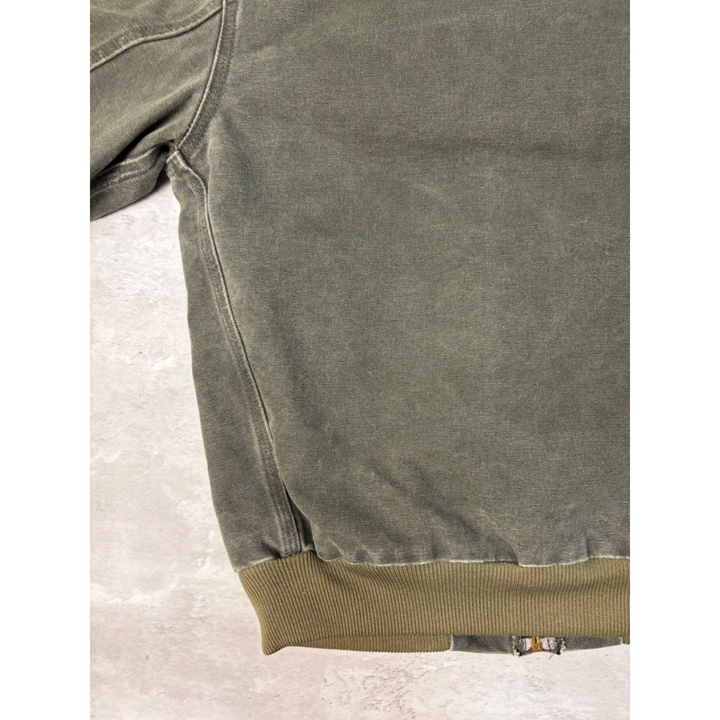 Vintage Carhartt Quilted Lined Canvas Hooded Active Jacket Size Large YOUTH