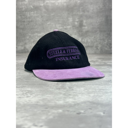 Vintage Steele & Ferraro Insurance Embroidered Spellout Strapback Hat OSFA
