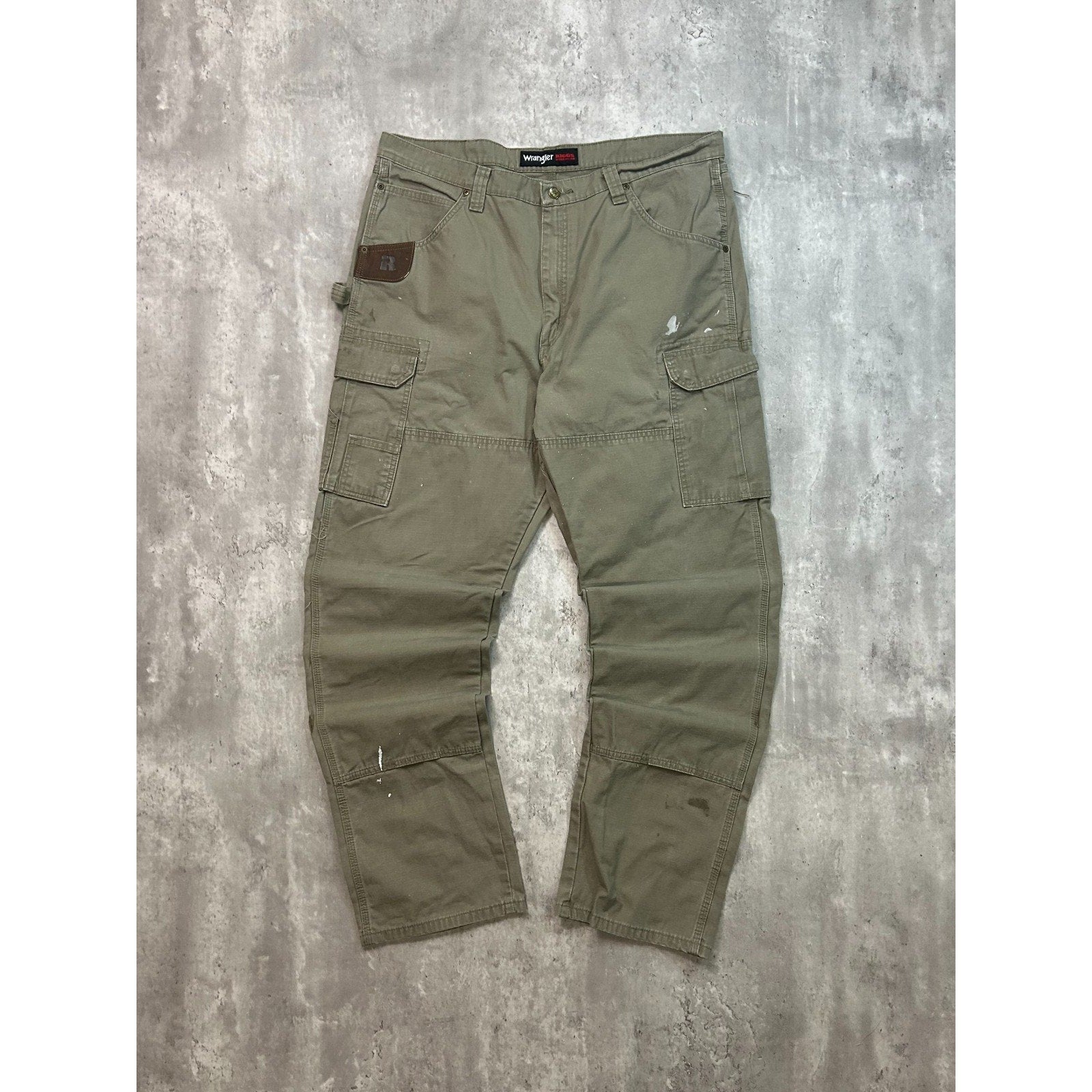 Vintage Wrangler Riggs Canvas Workwear Beige Carpenter Pants Size 40