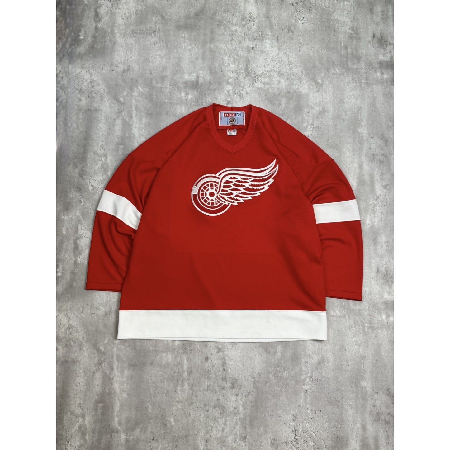 Vintage 90s Detroit Red Wings NHL Stitched CCM Hockey Jersey Size XL