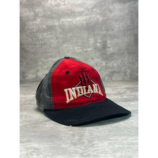 Vintage 90s Indiana Hoosiers NCAA Embroidered Spellout Logo Snapback Hat OSFA