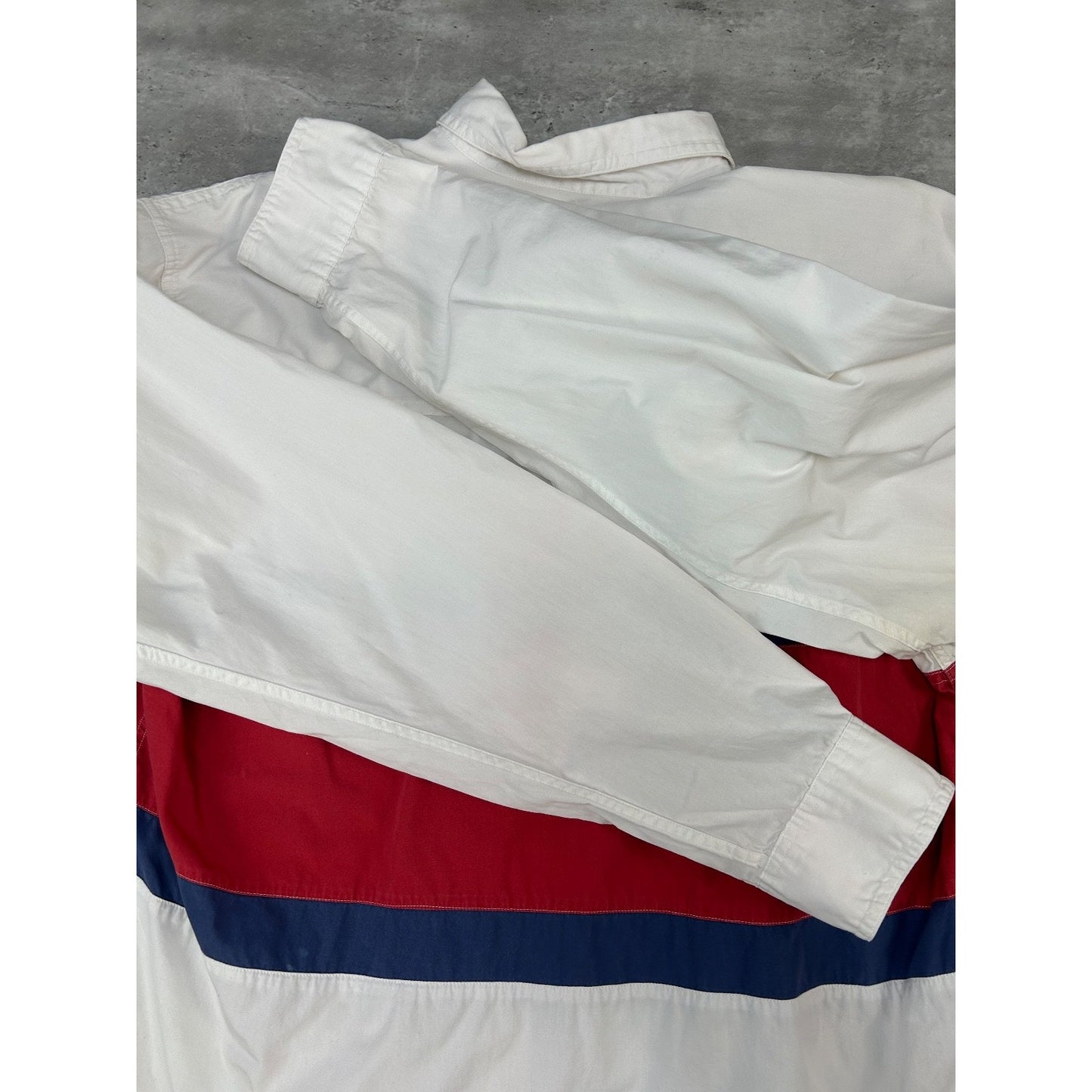 Vintage Eddie Bauer Striped Reworked Cropped Long Sleeve Button Up Shirt Large