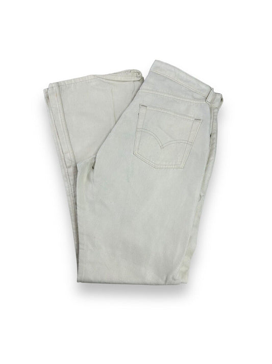 Vintage 80s/90s Levis Jeans Corduroy White Denim Flared Pants Size 32