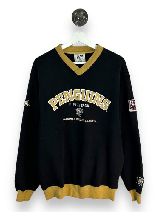 Vintage Pittsburgh Penguins NHL Embroidered Spellout Hockey Sweatshirt Sz Medium