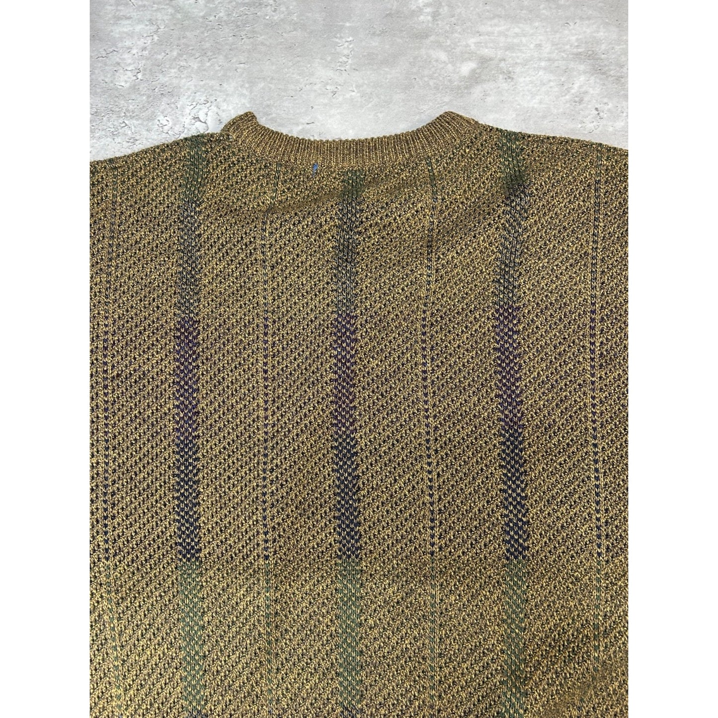 Vintage Towncraft Striped Pullover Ribbed Knit Sweater Size Large