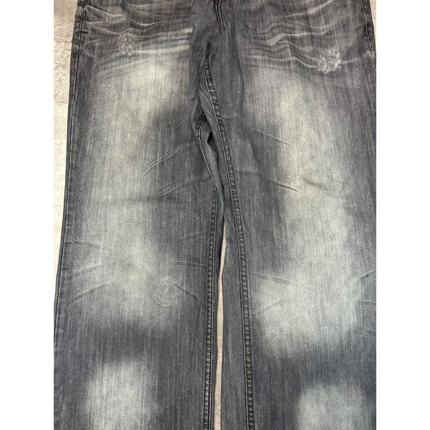 Vintage Y2K Rocawear Baggy Fit Faded Distressed Denim Pants Size 41 Gray