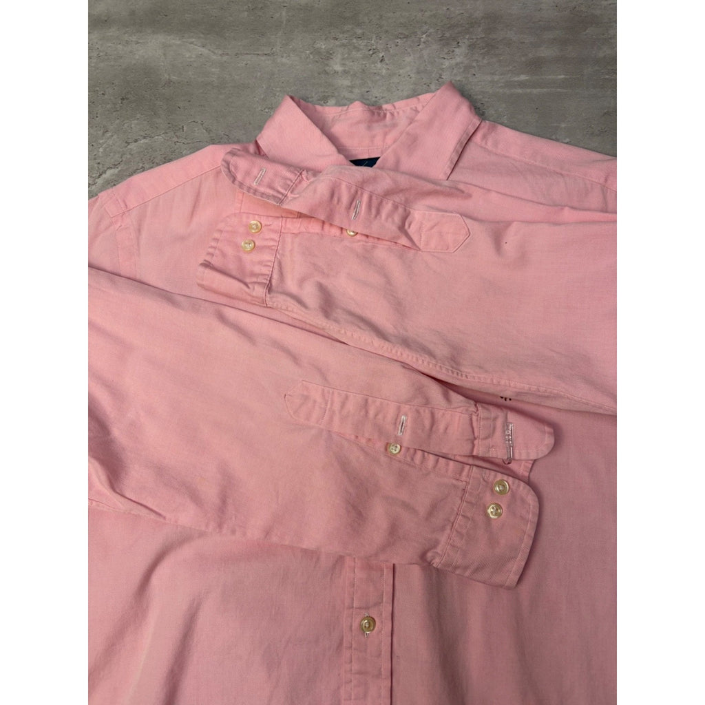 Vintage Polo Ralph Lauren Embroidered Pony Cropped Button Up Shirt Size Large