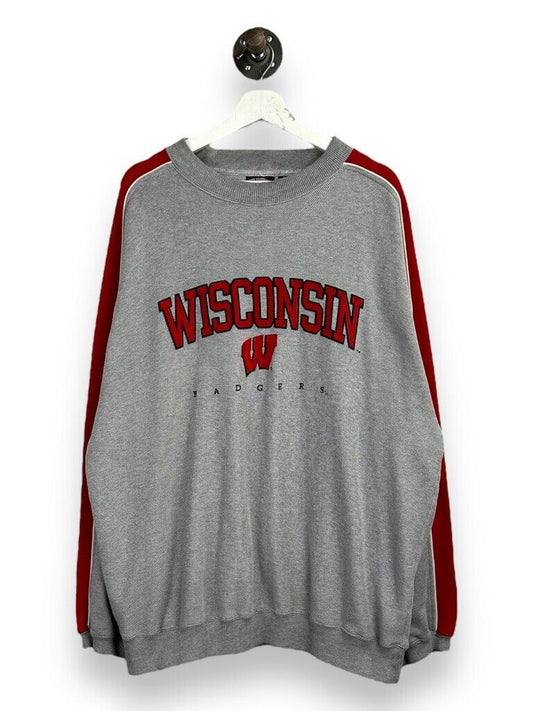 Vintage Wisconsin Badgers NCAA Embroidered Spellout Collegiate Sweatshirt Sz XL