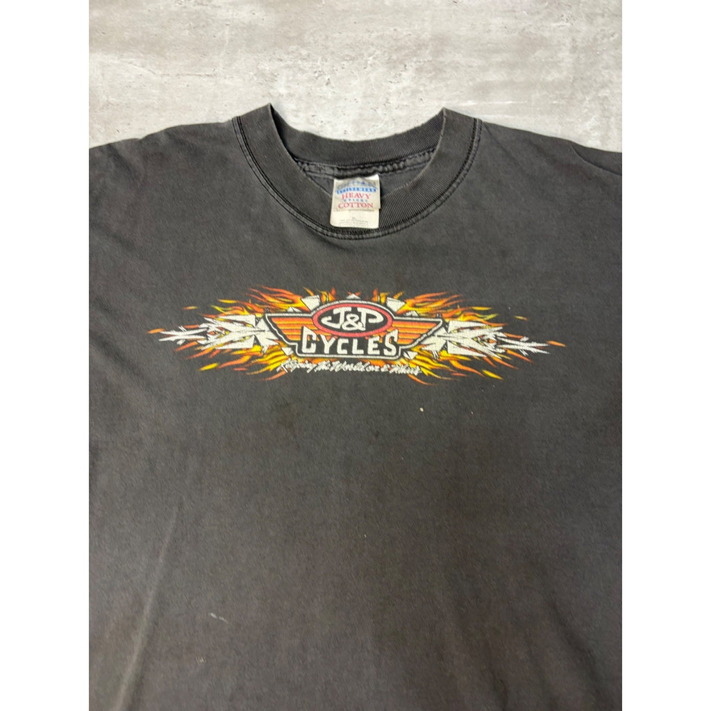 Vintage 2002 J&P Cycles Bike Week Spellout Graphic T-Shirt Size XL