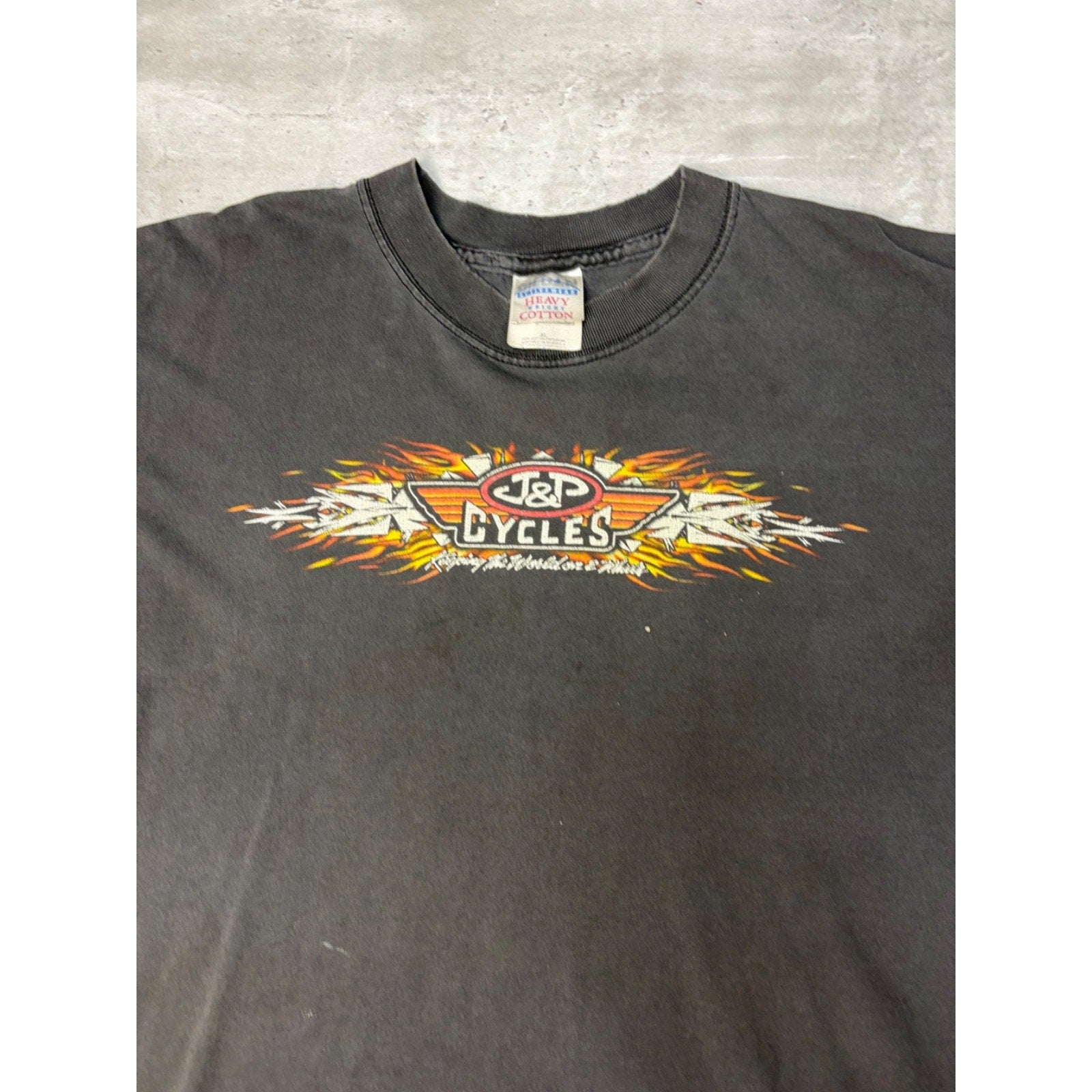 Vintage 2002 J&P Cycles Bike Week Spellout Graphic T-Shirt Size XL