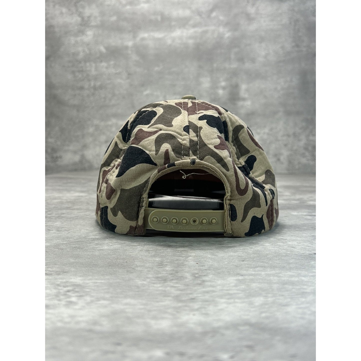 Vintage 80s Elk River Ford Mercury Tree Camo Hunting Trucker Snapback Hat OSFA