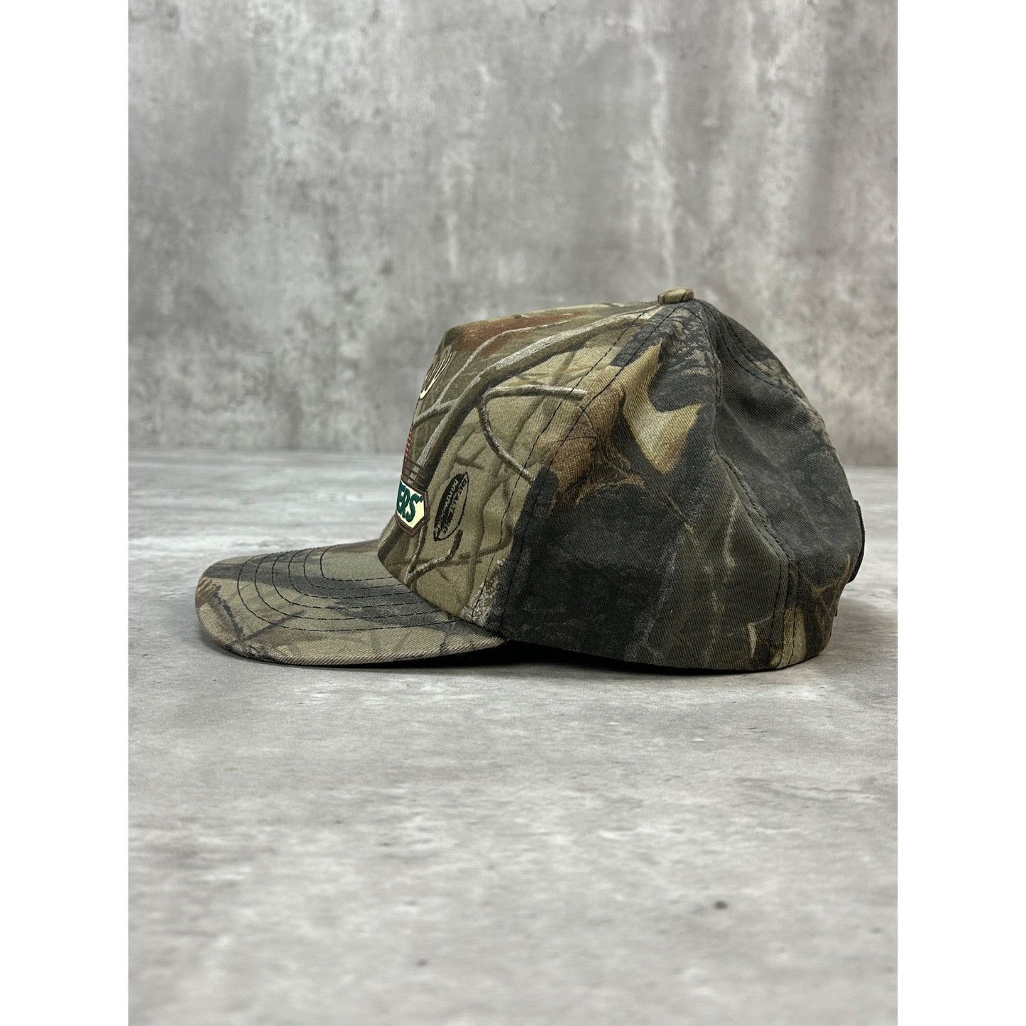 Vintage 90s Buckmaster Tree Camo Hunting Snapback Hat OSFA