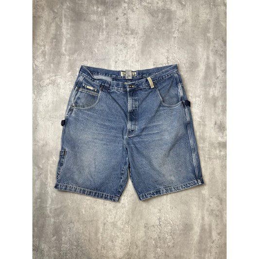 Vintage Y2K Paco Sport Medium Wash Denim Carpenter Shorts Size 42 Blue