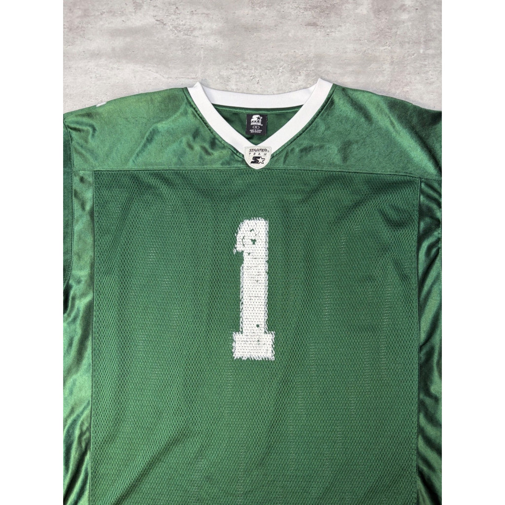Vintage Michigan State Spartans NCAA #1 Starter Green Football Jersey Size XL