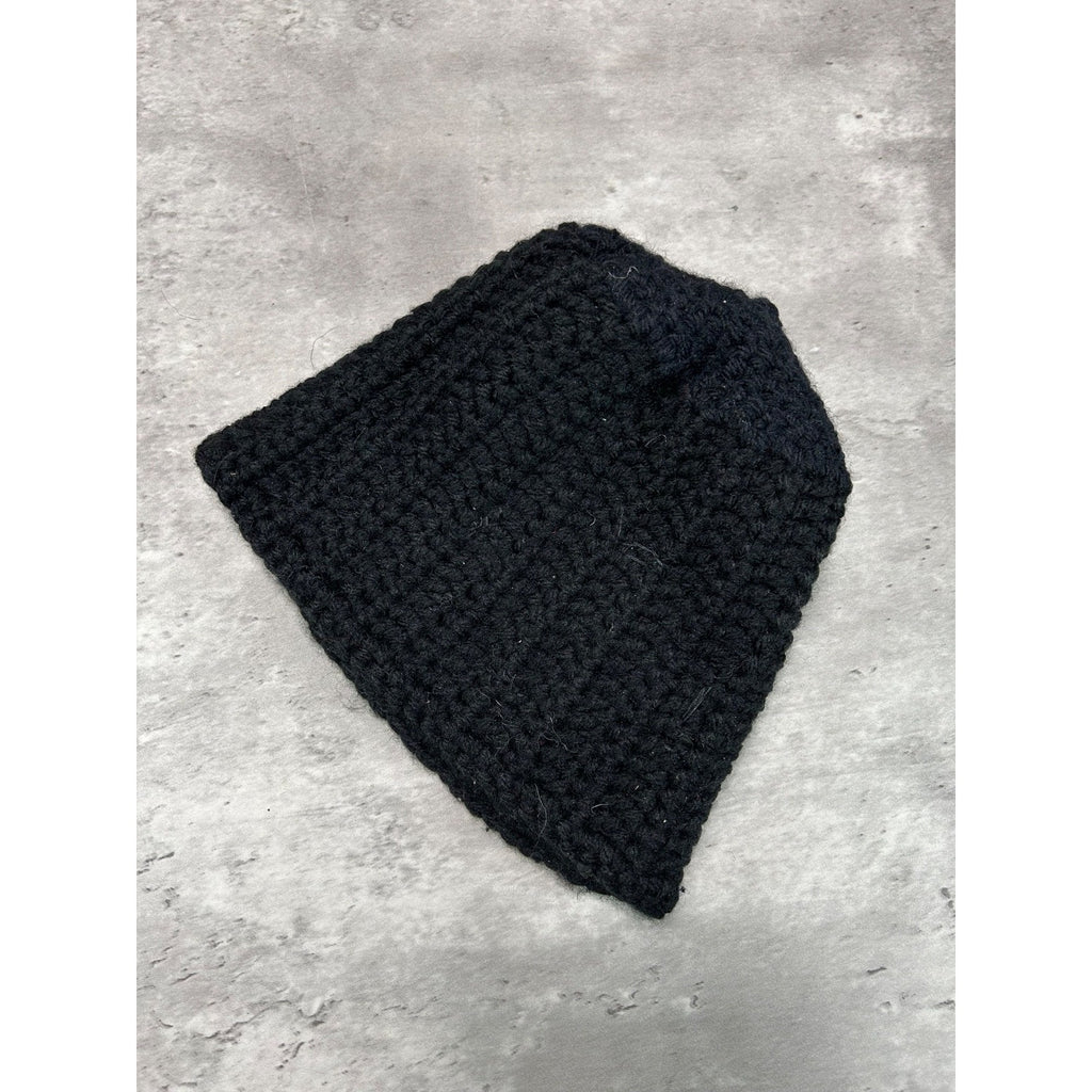 Vintage 80s/90s Harley Davidson Hand Knit Classic Logo Beanie Hat OSFA