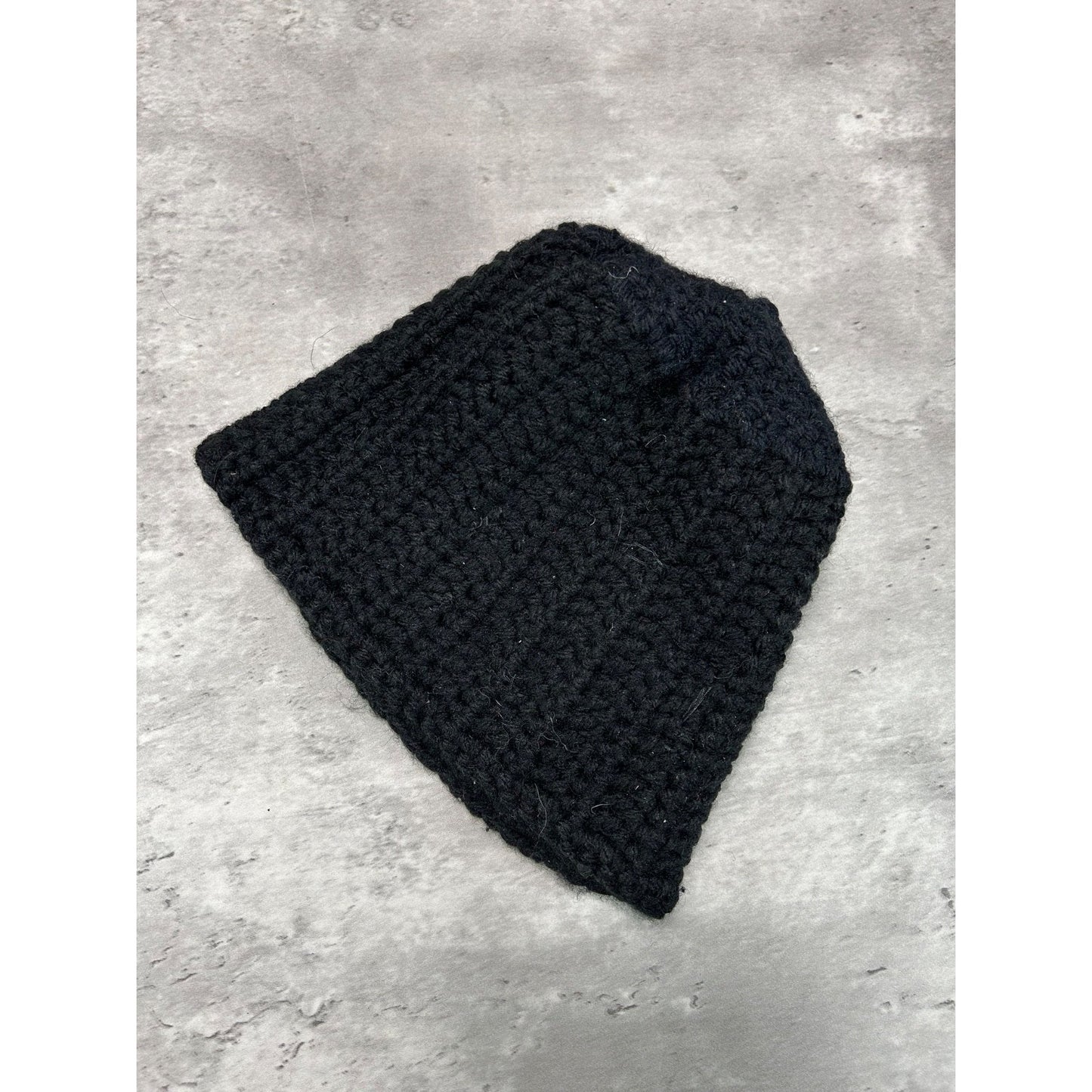 Vintage 80s/90s Harley Davidson Hand Knit Classic Logo Beanie Hat OSFA