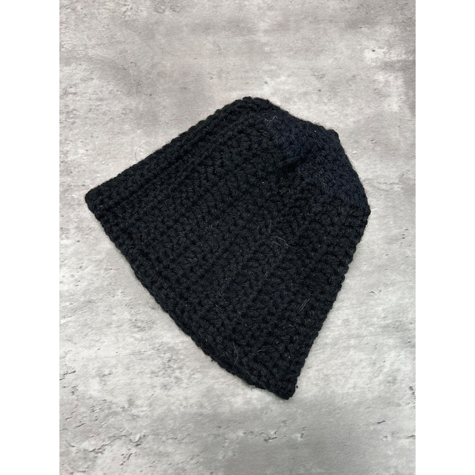 Vintage 80s/90s Harley Davidson Hand Knit Classic Logo Beanie Hat OSFA