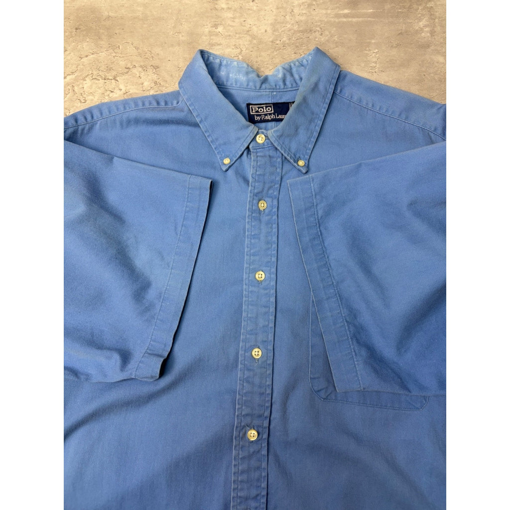 Vintage Polo Ralph Lauren Embroidered Pony Cropped Button Up Shirt Size 2XL