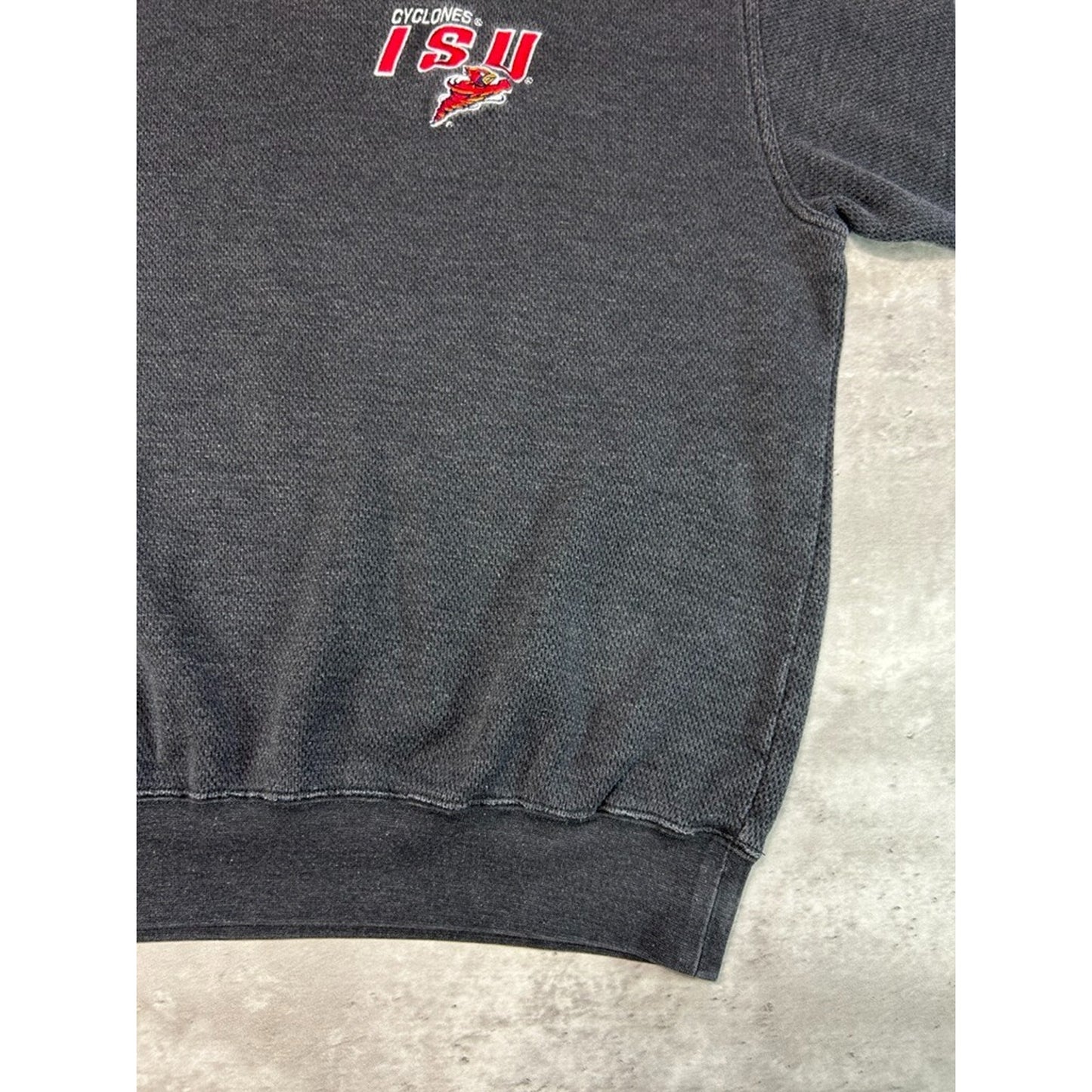 Vintage 90s Iowa State Cyclones NCAA Embroidered Logo Sweatshirt Size Large Gray
