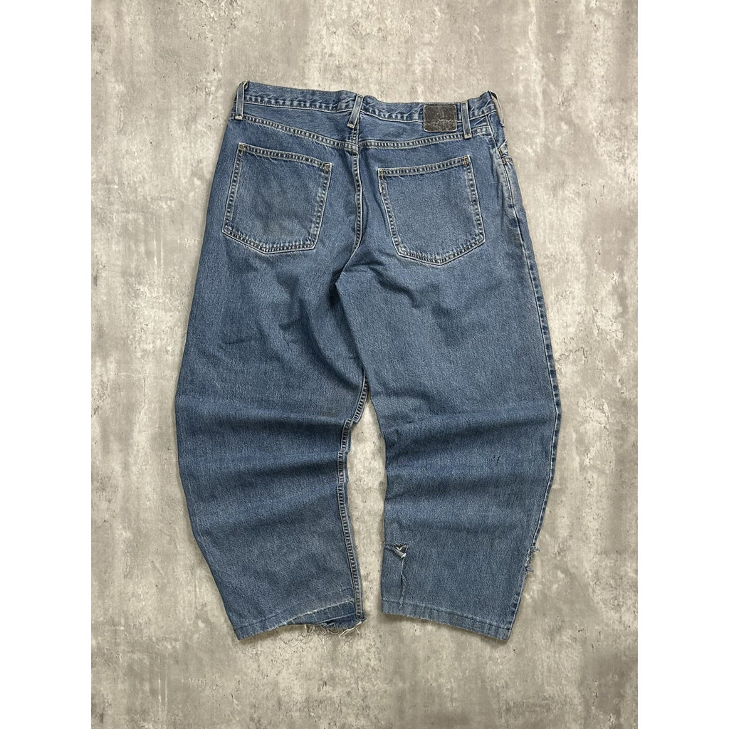 Vintage Y2K Levis Silver Tab Baggy Fit Medium Wash Denim Pants Size 39