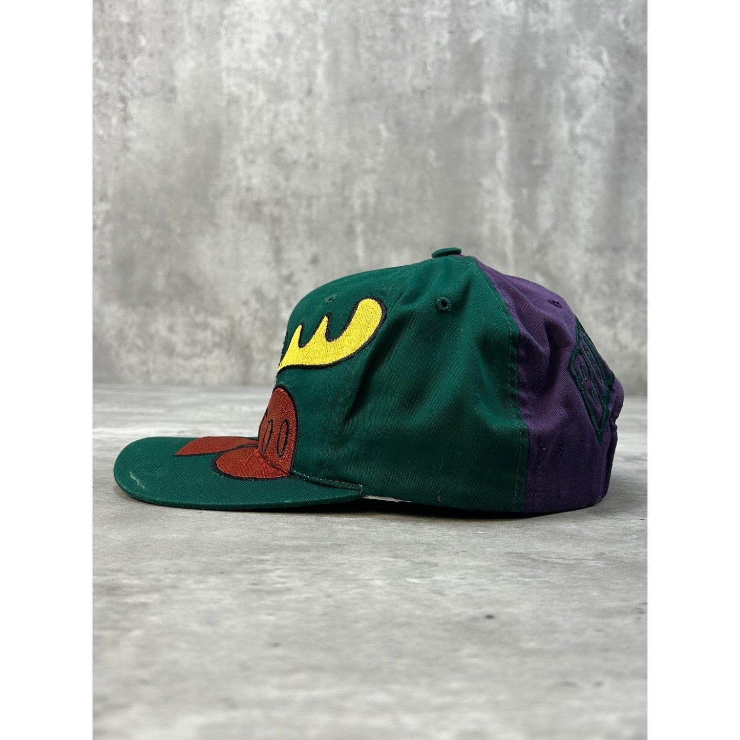 Vintage 1993 Rocky & Bullwinkle Big Cartoon Character Snapback Hat OSFA