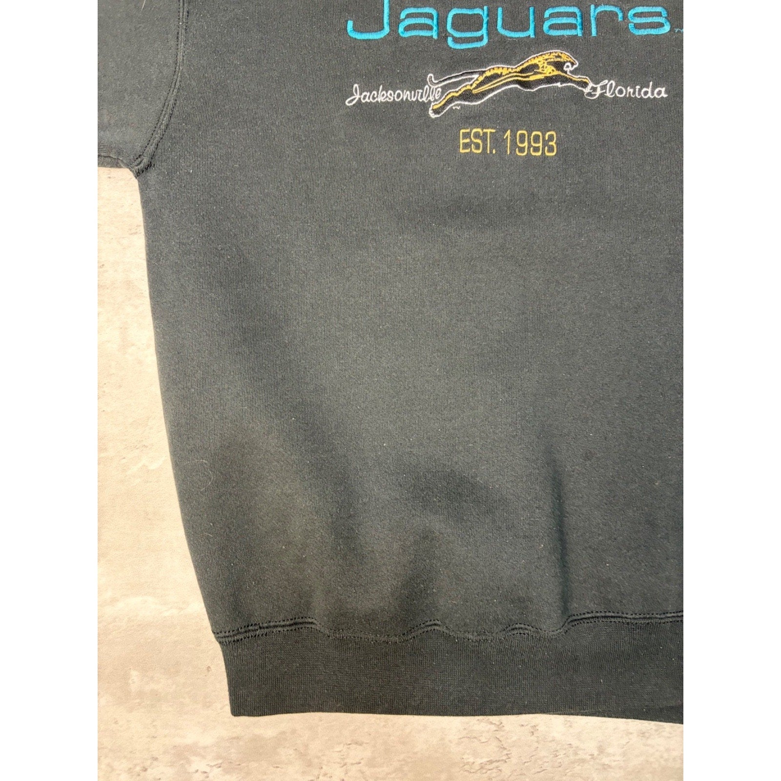 Vintage 90s Jacksonville Jaguars NFL Embroidered Banned Logo Sweatshirt Sz Large