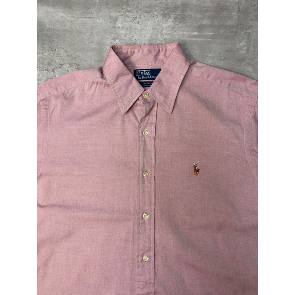 Vintage Polo Ralph Lauren Embroidered Pony Cropped Button Up Shirt Size Large