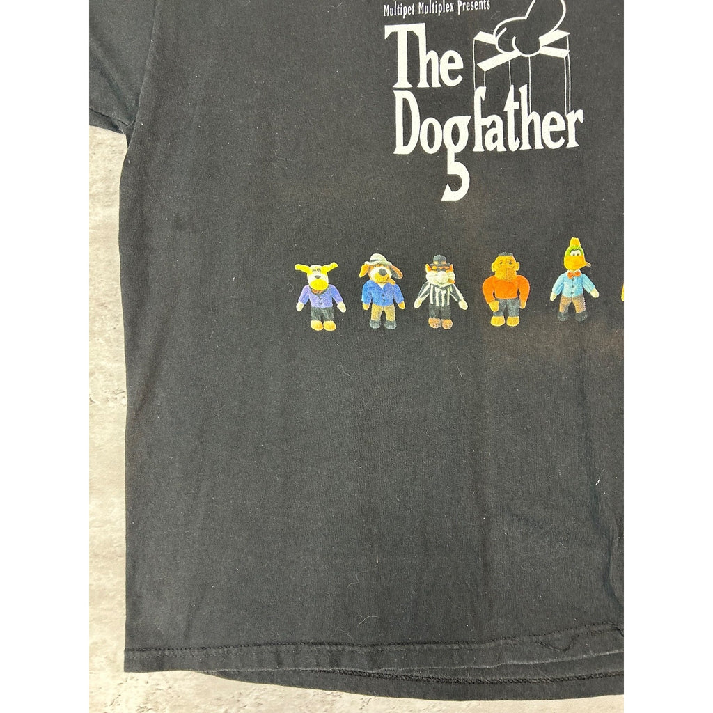 Vintage The Dogfather Parody Comedy Graphic T-Shirt Size XL Black