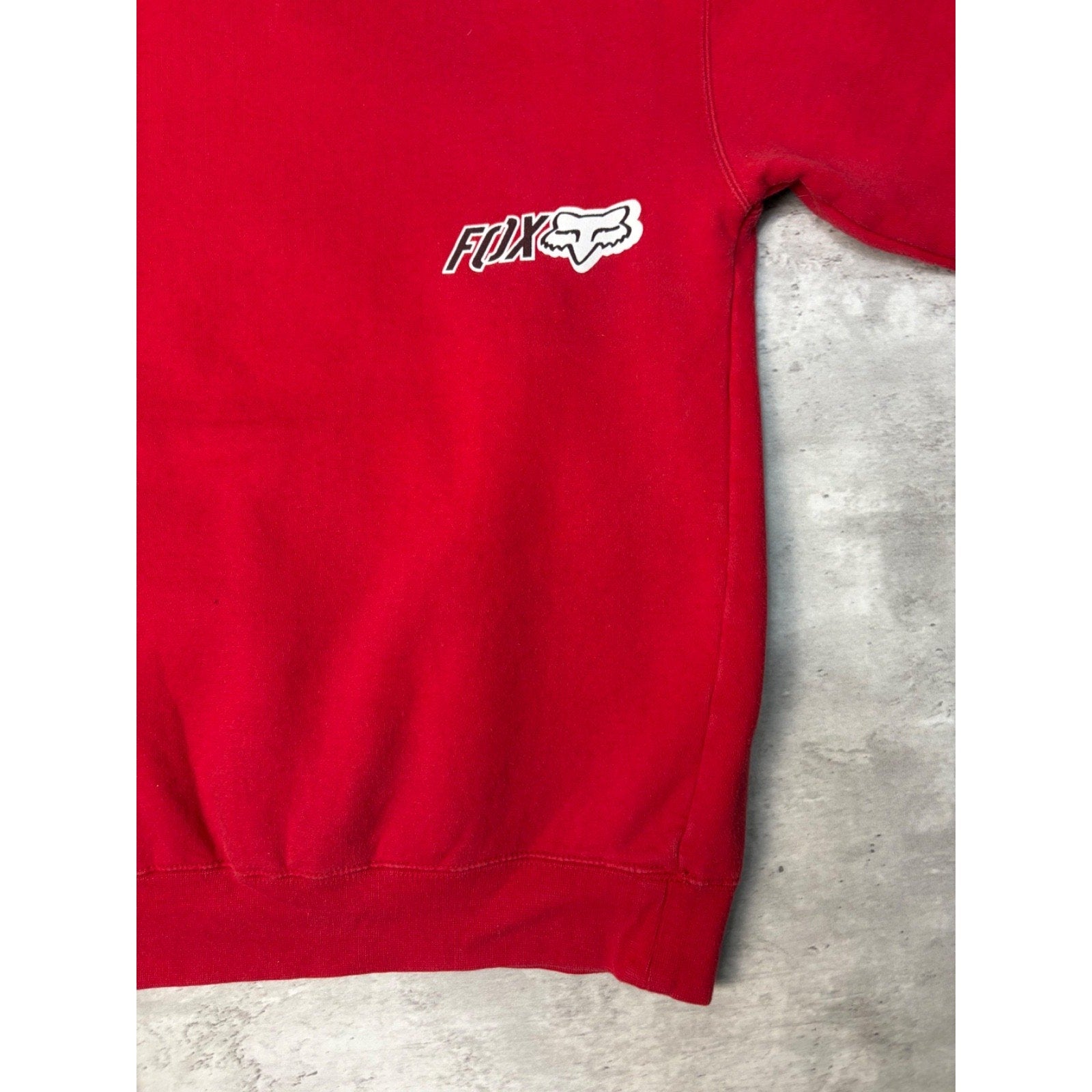 Vintage Fox Racing Graphic Logo Spellout Hooded Sweatshirt Size Small