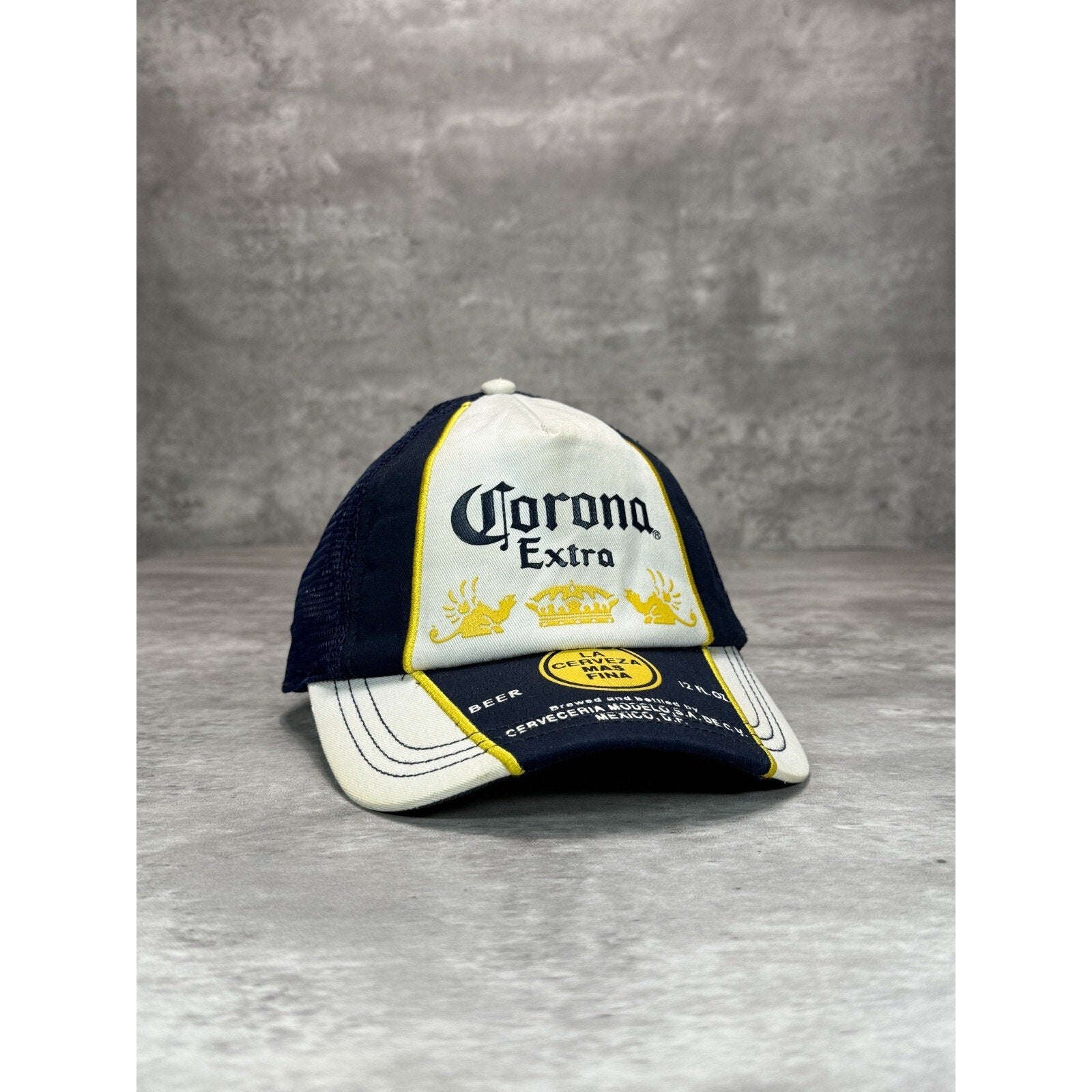 Vintage Corona Extra Graphic Print Panelled Spellout Snapback Hat OSFA